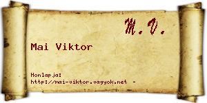 Mai Viktor névjegykártya
